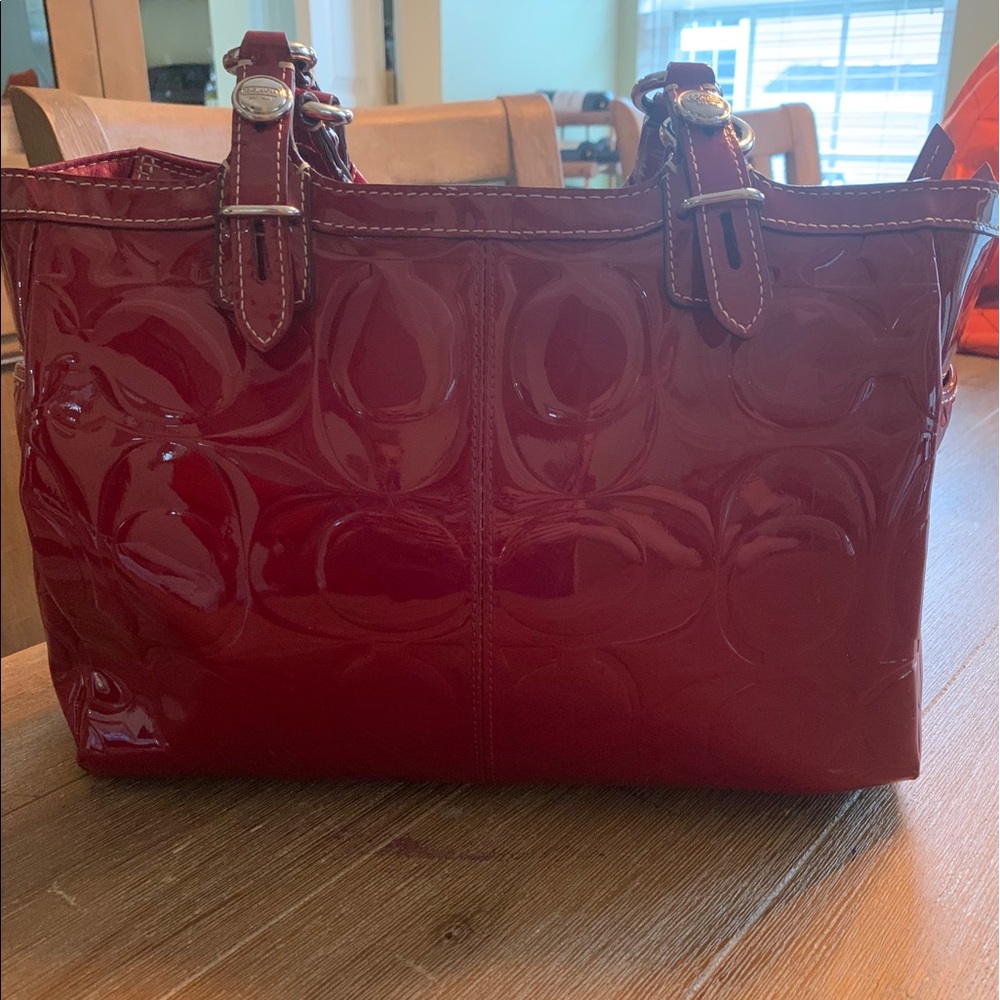 Coach Red Patent Coach Purse